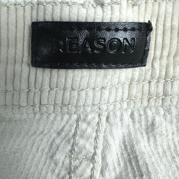 Reason Cargo Pants Mens 34 Beige Double Knee Straight Leg Corduroy Textured - Picture 6 of 16